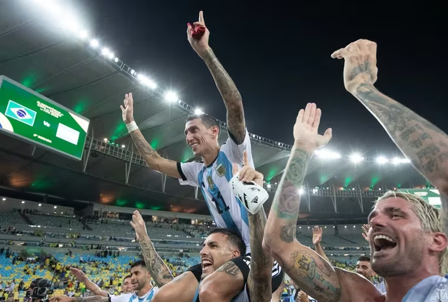 Di María sobre Leandro Paredes y la celebración con la gente presente en el Maracaná (@Argentina)