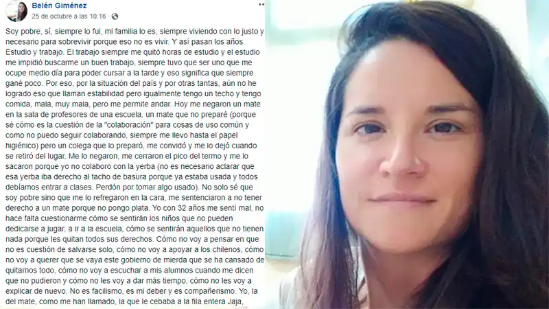 "Me refregaron en la cara que soy pobre", dijo docente a la que negaron el mate