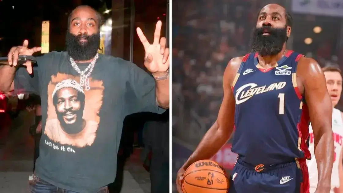 James Harden, afuera y adentro de la cancha, con Cleveland. Fotos: NY Post.