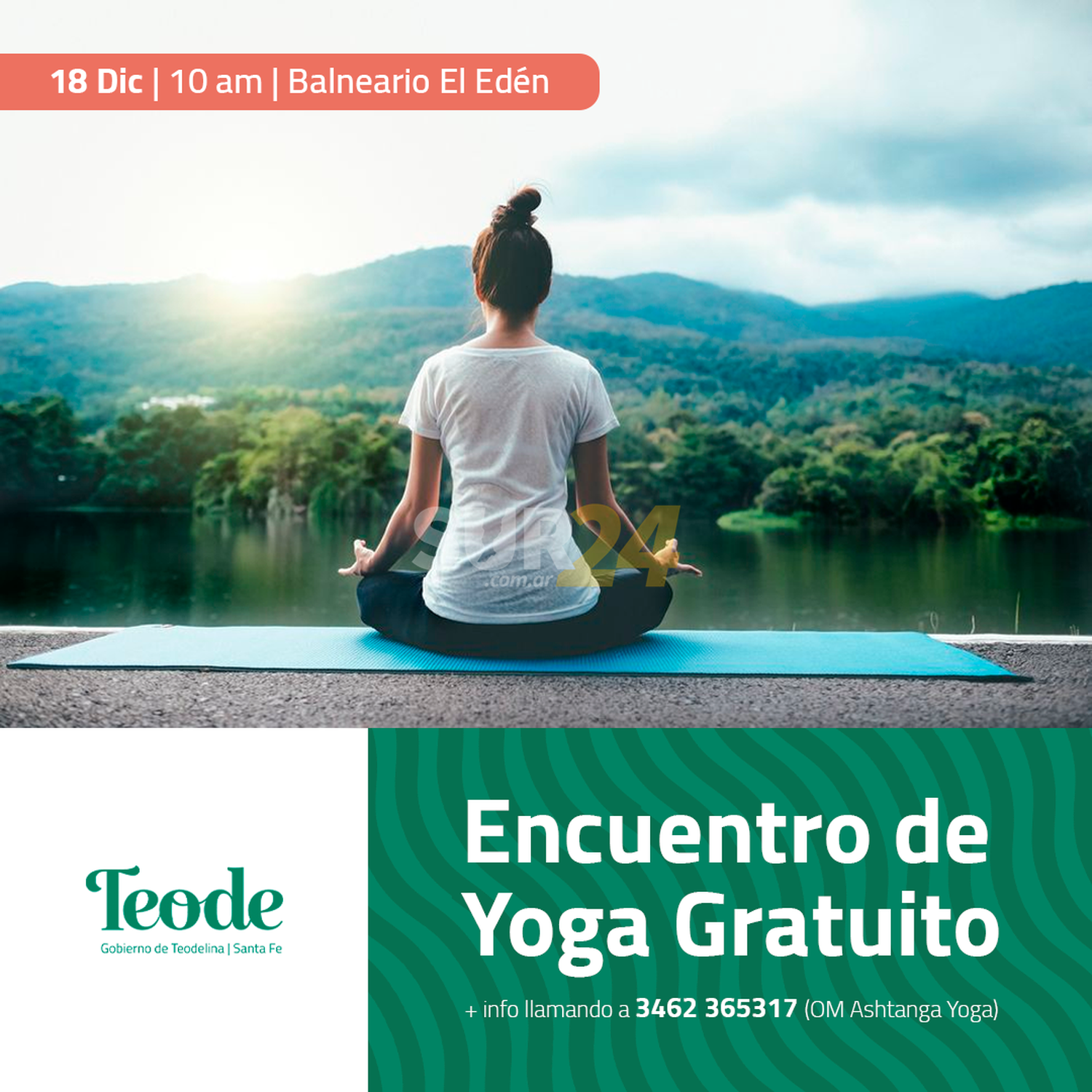 Teodelina: encuentro gratuito de yoga en El Edén