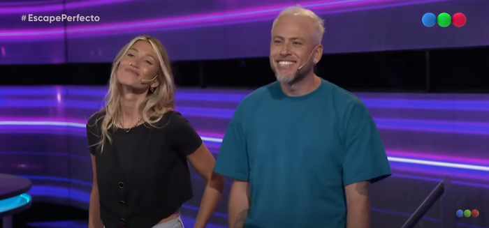 Sara y Gastón Chediak en Escape Perfecto. Programa emitido el martes por la noche en la pantalla de Telefe. 