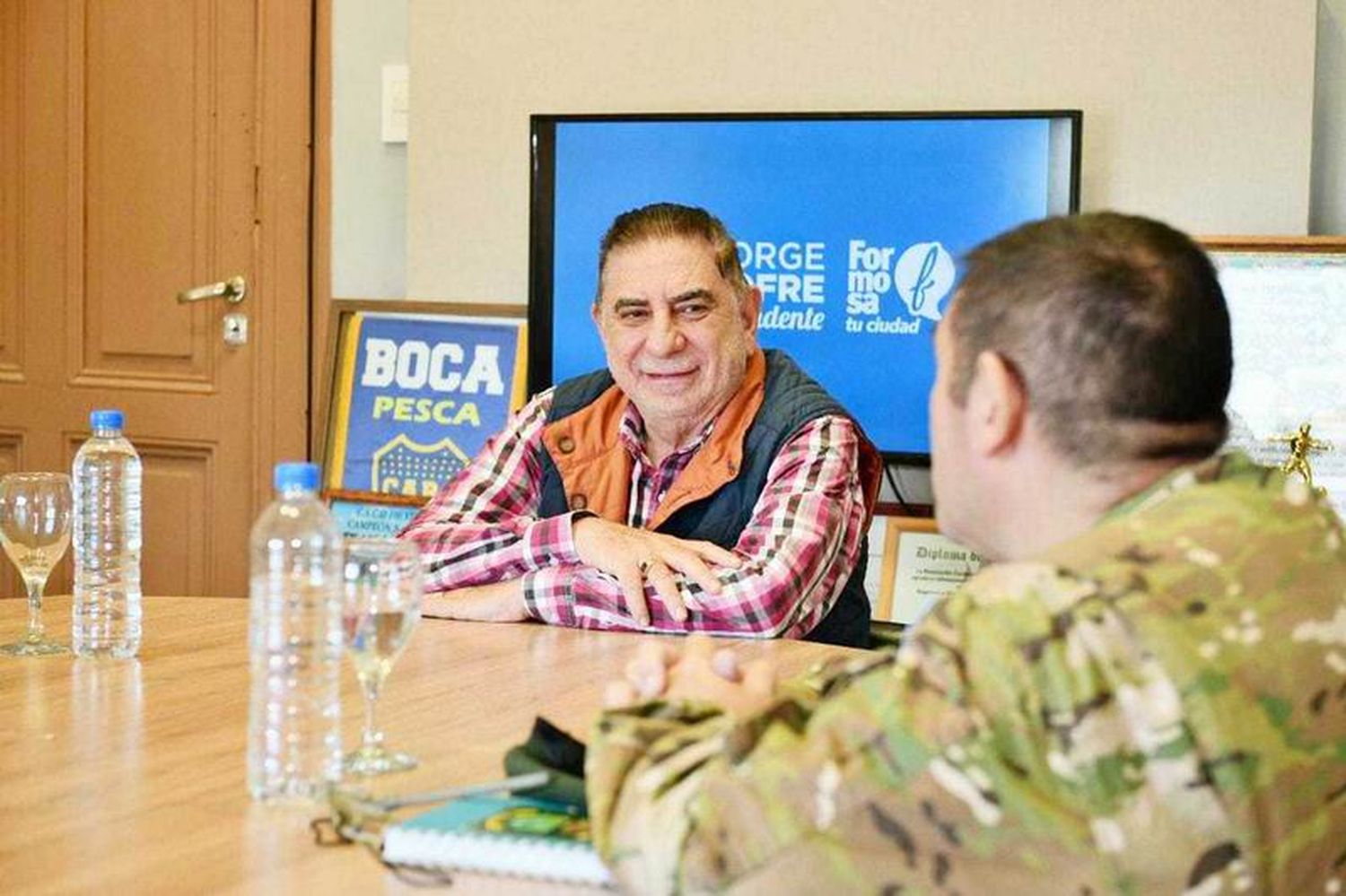 Jofré recibió al nuevo jefe 
del Regimiento de Monte 29