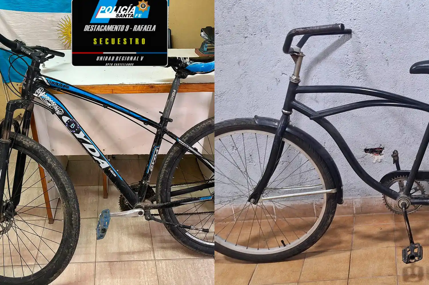 Hallaron dos bicicletas abandonadas y fueron secuestradas por la policía para averiguación de procedencia
