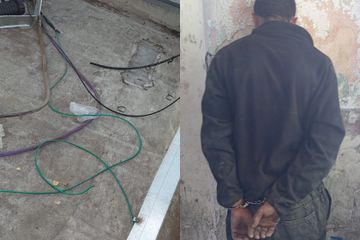 Lo descubrieron cortando cables en el techo de un banco y quedó detenido