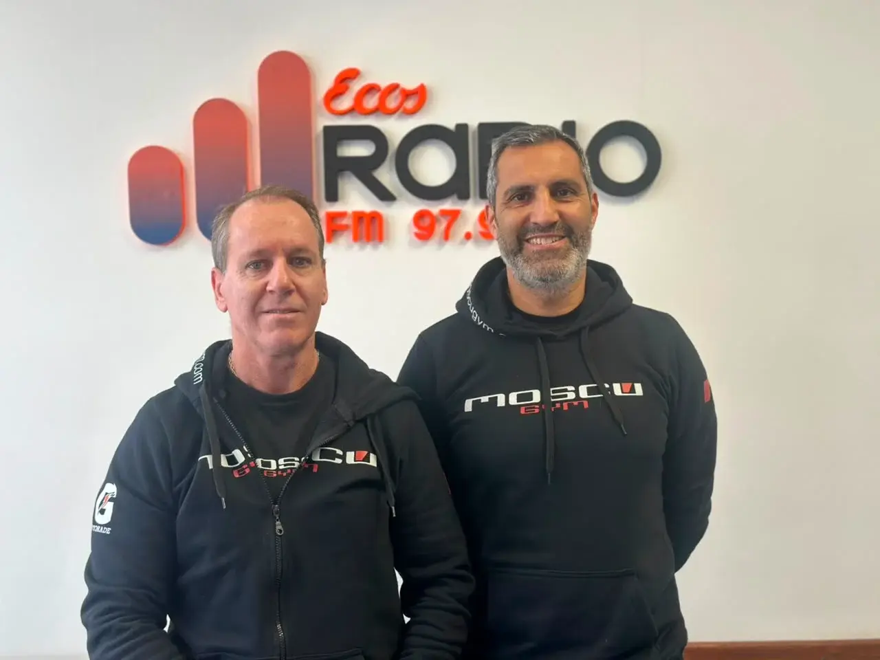 David Bossio y Oscar Martínez, profesores de Moscow Gym, en Ecos Radio.