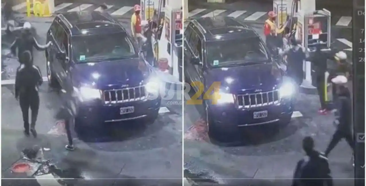 Impactante: le robaron la camioneta mientras cargaba combustible