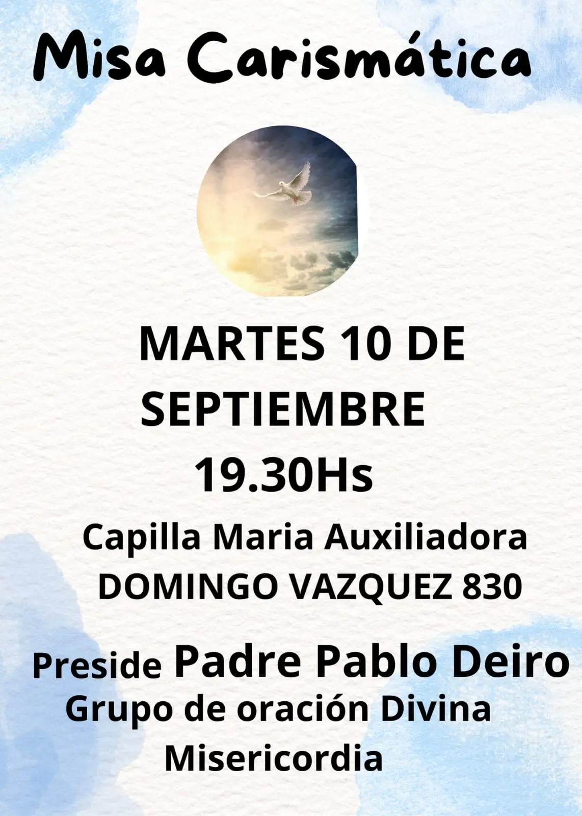 Este martes se realiza una misa carismática