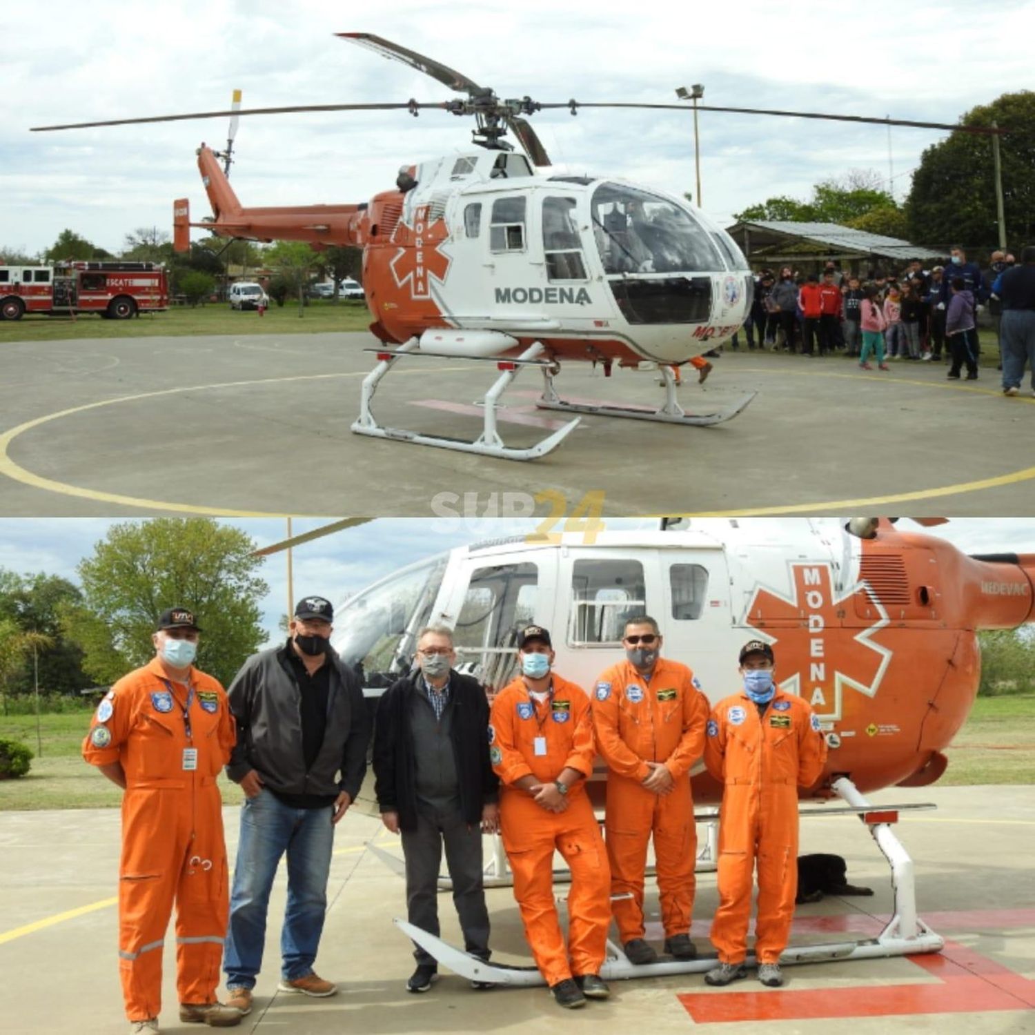 Real asistió a presentación del helicóptero de emergencias