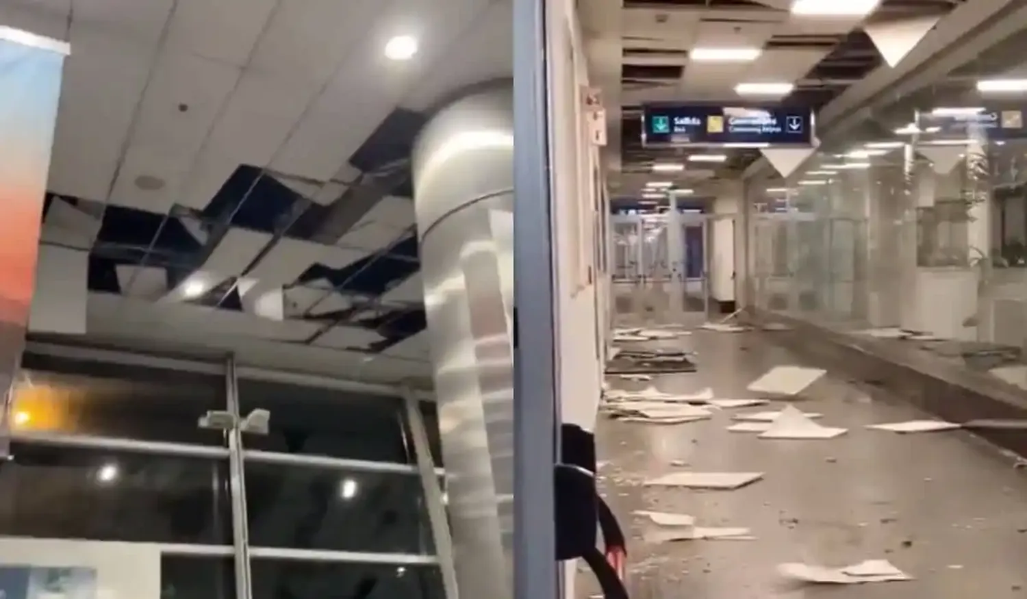 El aeropuerto afectado por el temporal