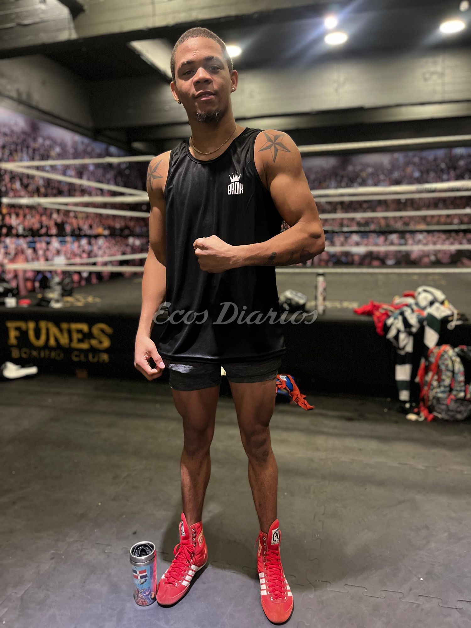 El púgil necochense, en el Funes Boxing Club