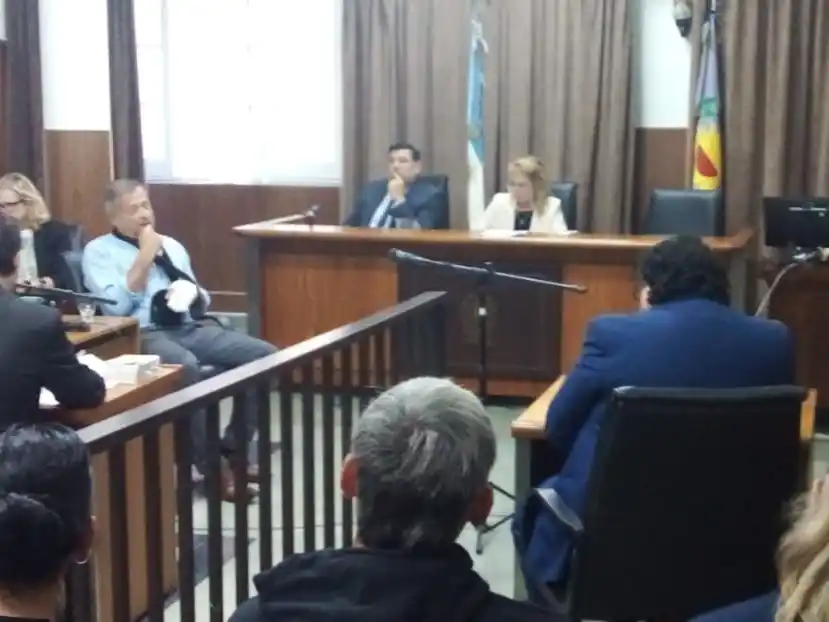 El forense Fabio Gabriele en plena declaración de esta mañana en el Tribunal Criminal de Necochea