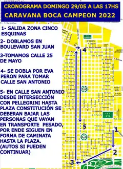 Se conoce el recorrido de la caravana xeneise