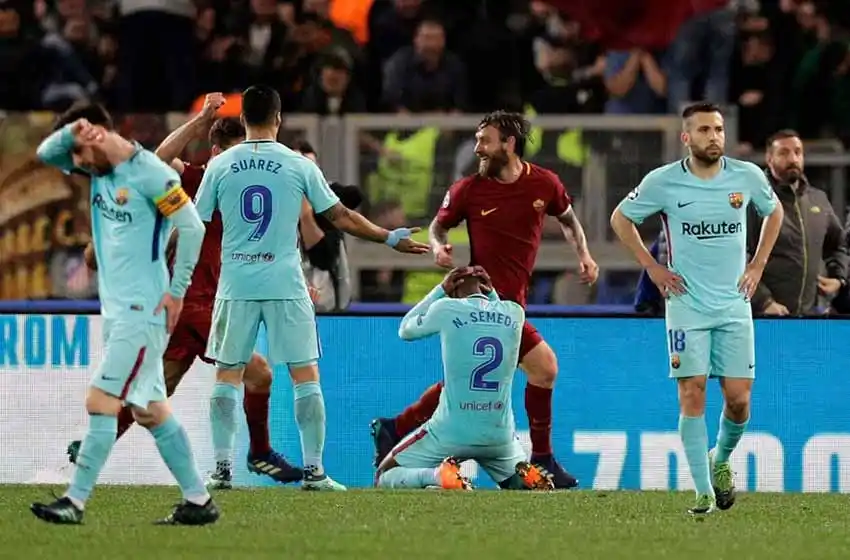 Remontada histórica de la Roma para eliminar al Barcelona