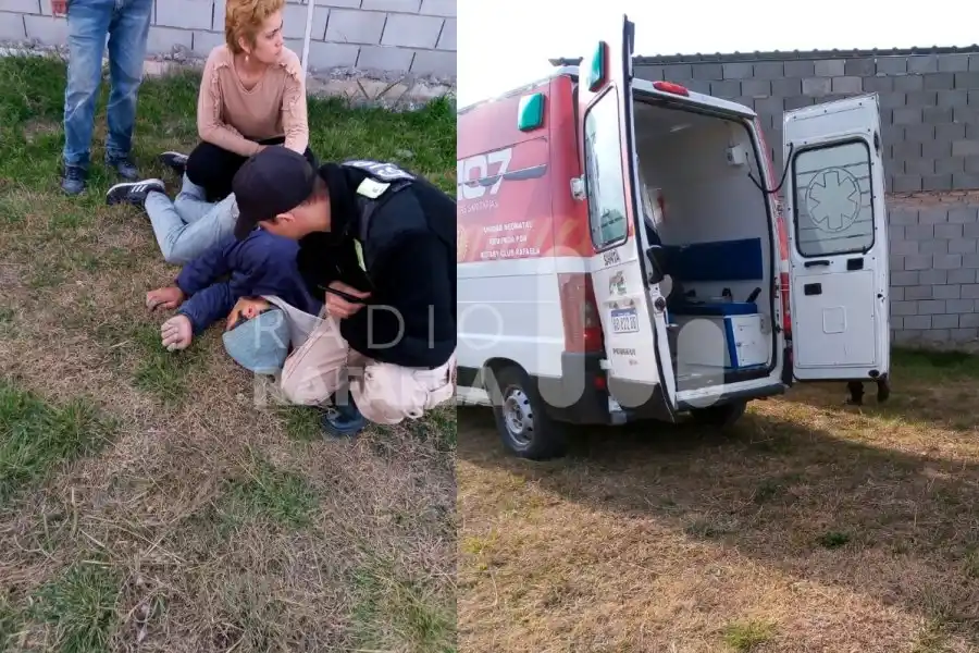 Un hombre tuvo que ser llevado al hospital luego de caerse de un techo en el norte de la ciudad