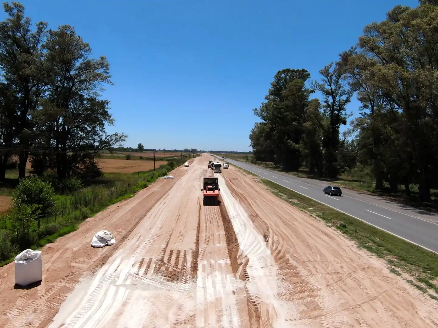 Las obras en la Ruta Nacional 5 se reactivaron este verano.