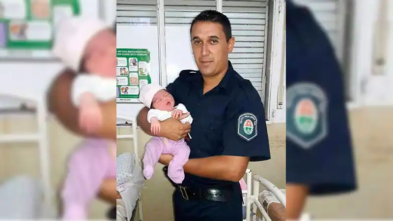 Reconocieron al policía entrerriano que ayudó a una mujer a dar a luz