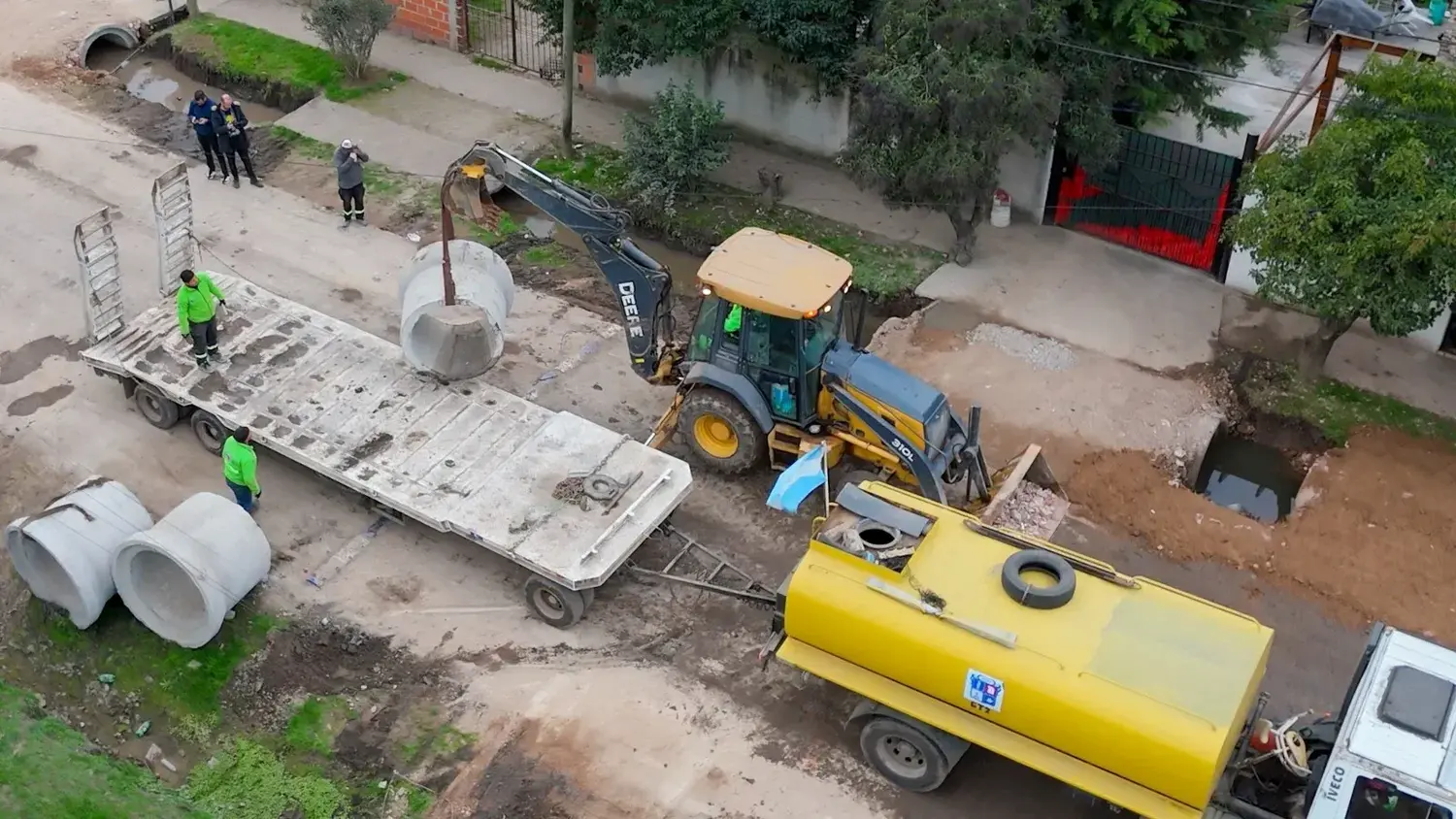 Los trabajos apuntan a mejorar el escurrimiento pluvial.