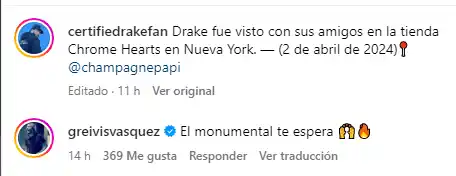 Greivis Vásquez le dijo a Drake que lo esperan en Caracas. Foto Instagram