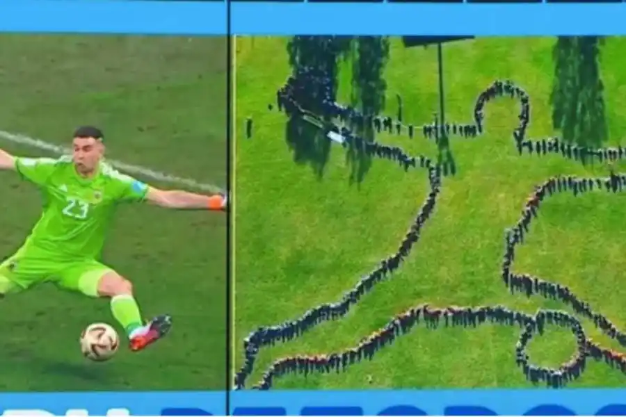 El Dibu de todos: más de 1000 chicos cordobeses recrearon su histórica atajada ante Francia