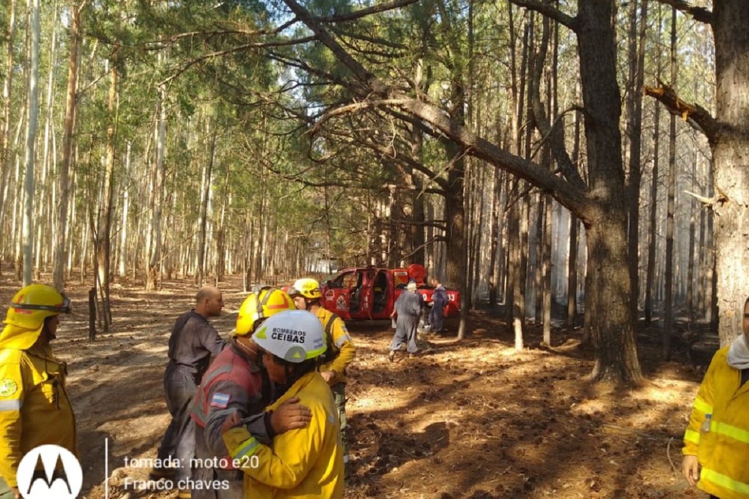 En  Estancia Nueva se mantiene activo un incendio forestal