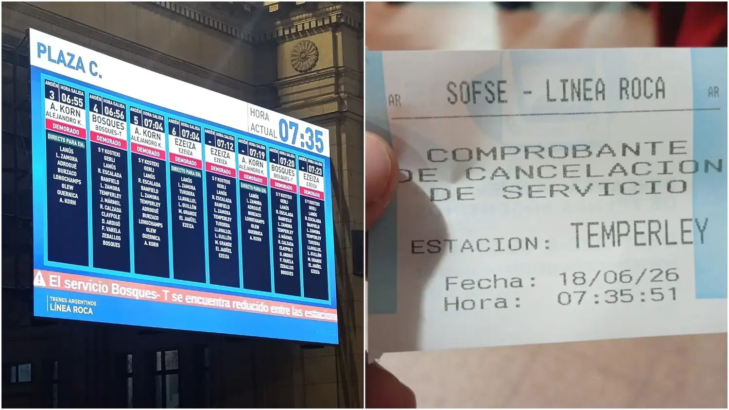 Tren Roca con servicio reducido: qué ramales están afectados y hasta dónde llegan los trenes hoy 18 de junio