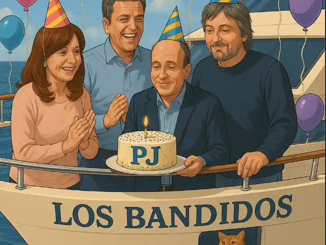 Los bandidos. Cristina Kirchner, Sergio Massa, Martín Insaurralde y Máximo Kirchner.