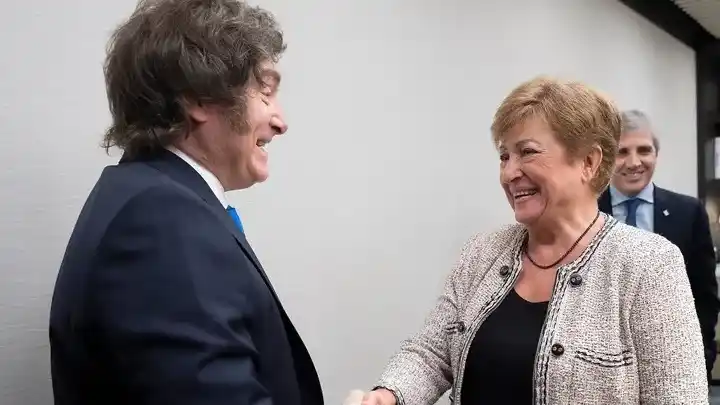 Javier Milei y Kristalina Georgieva.
