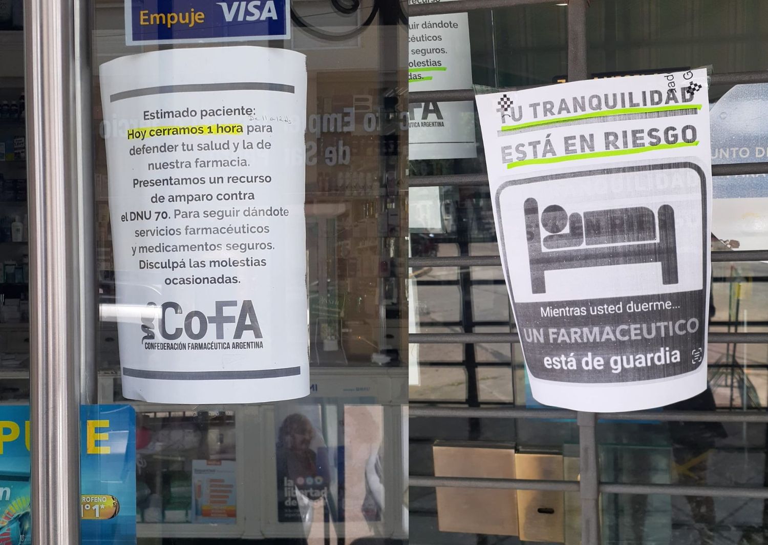 Las farmacias de San Pedro se adhieren al paro nacional contra el DNU