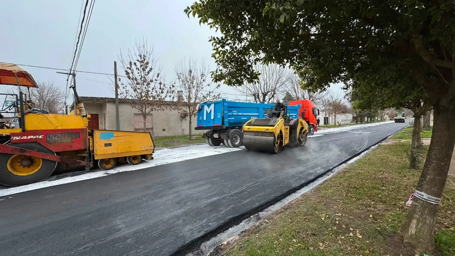 Las máquinas en plena tarea.