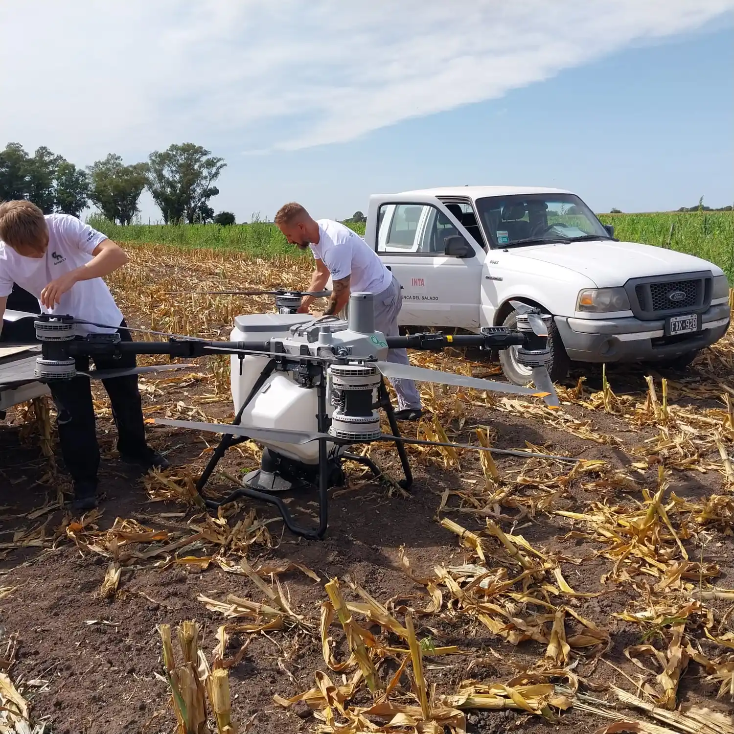 Con el uso de un drone, INTA Chascomús avanza en un ensayo de siembra aérea para mejorar la producción forrajera