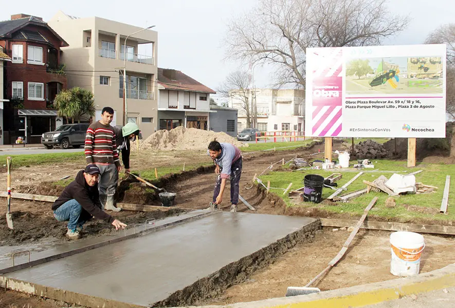 Plazas: obras en 59 y 18 y en el Parque y aprontes en Quequén