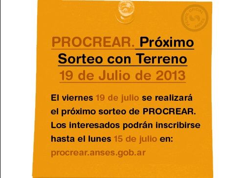 Procrear: El 19 de julio habrá un nuevo sorteo 