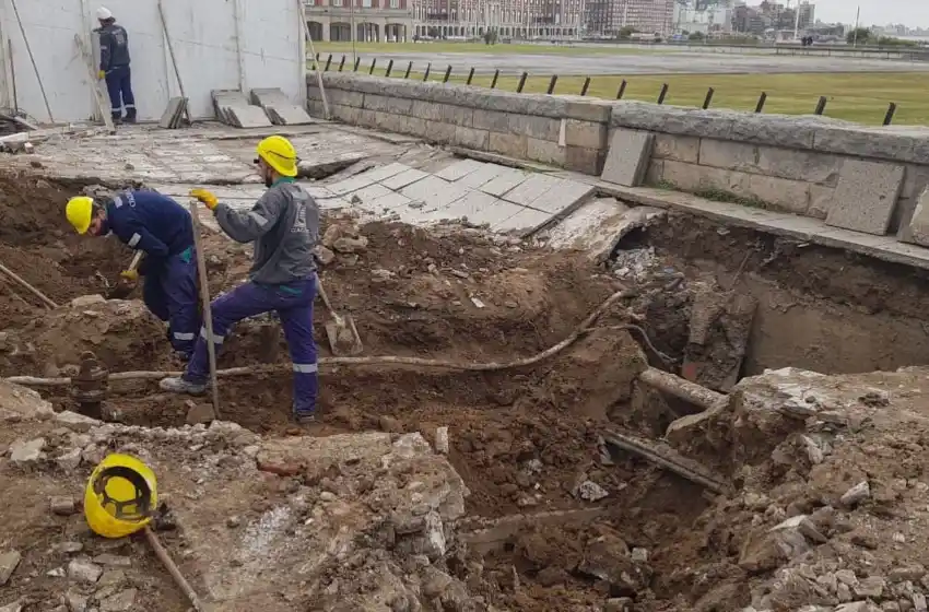 Reparan el hundimiento del paseo costero a metros de La Rambla