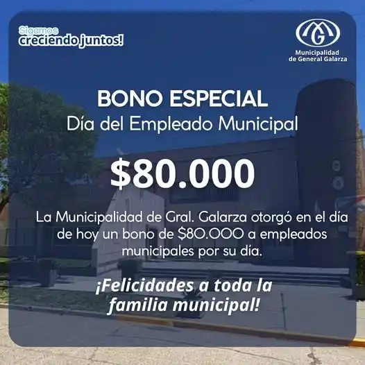 Reconocimiento a las y los trabajadores municipales: bono especial de $80.000