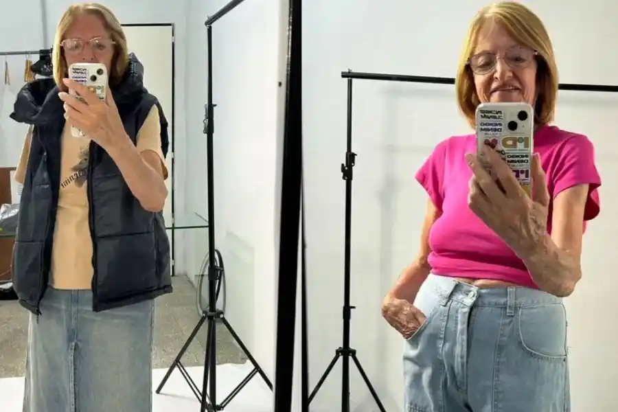 Abuela y modelo: tiene 85 años y posa para la marca de indumentaria de su nieta