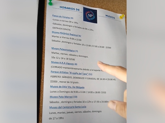 Horarios de verano, museos