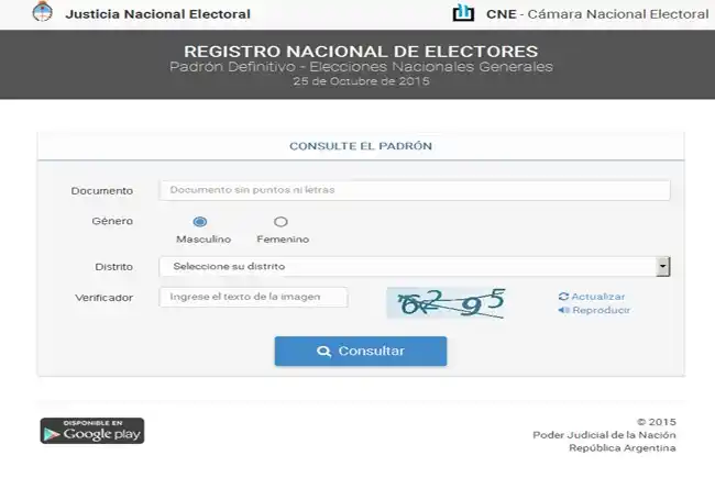  Consultá el padrón definitivo para saber dónde votar