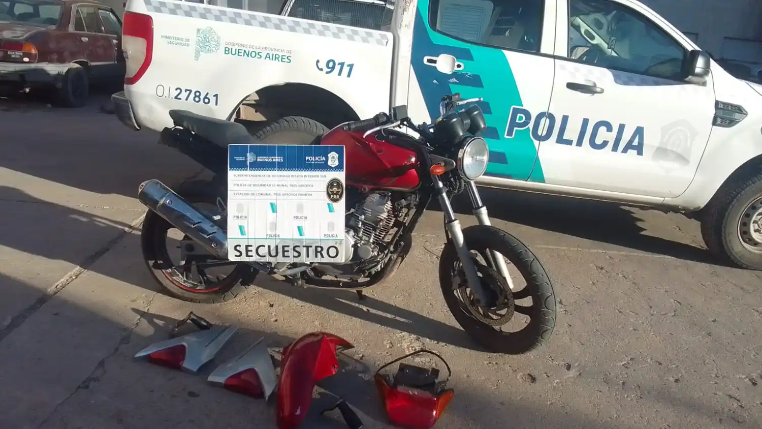 Recuperaron la moto robada al turista brasilero