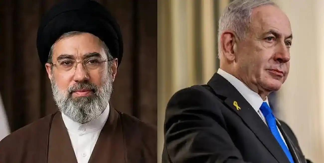 Mojtabá Jameneí (o Mochtaba Khamenei), actual líder supremo de la República Islámica de Irán, comparte imagen con el premier israelí Benjamin Netanyahu. Actores principales de un conflicto existencial.