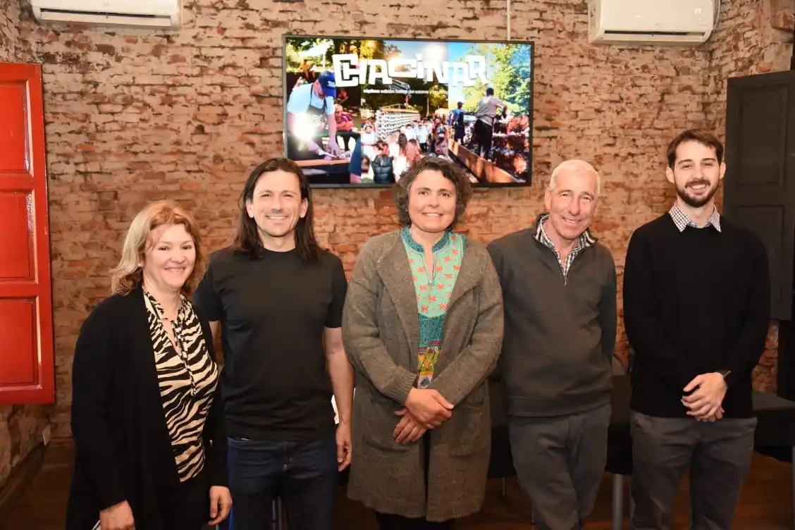 Organizadores del Chacinar Audiovisual, la nueva propuesta en el marco del festival que reúne al sector porcino de Tandil.