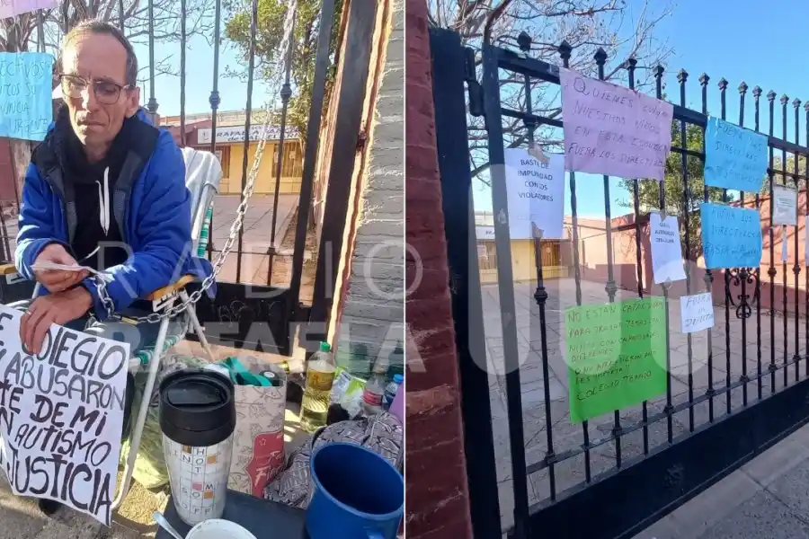 Abusaron sexualmente de un niño con autismo en una escuela: el papá se encadenó a la puerta pidiendo justicia