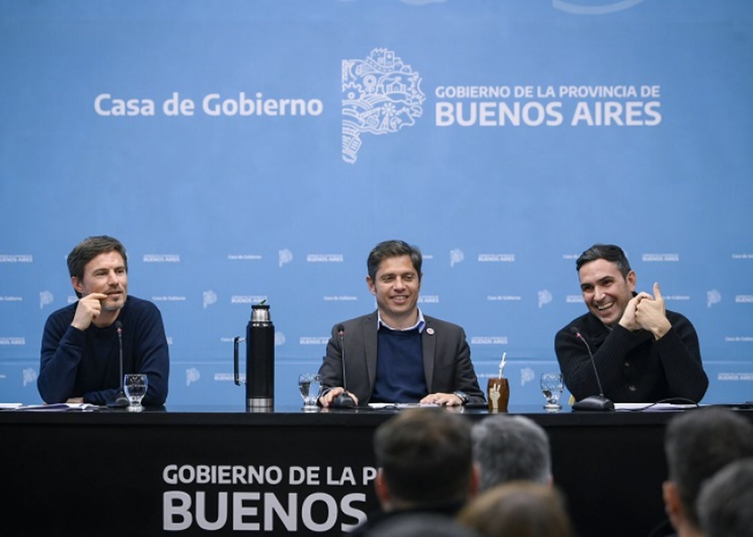 Costa, Kicillof y Onorato durante la presentación del IPAC.