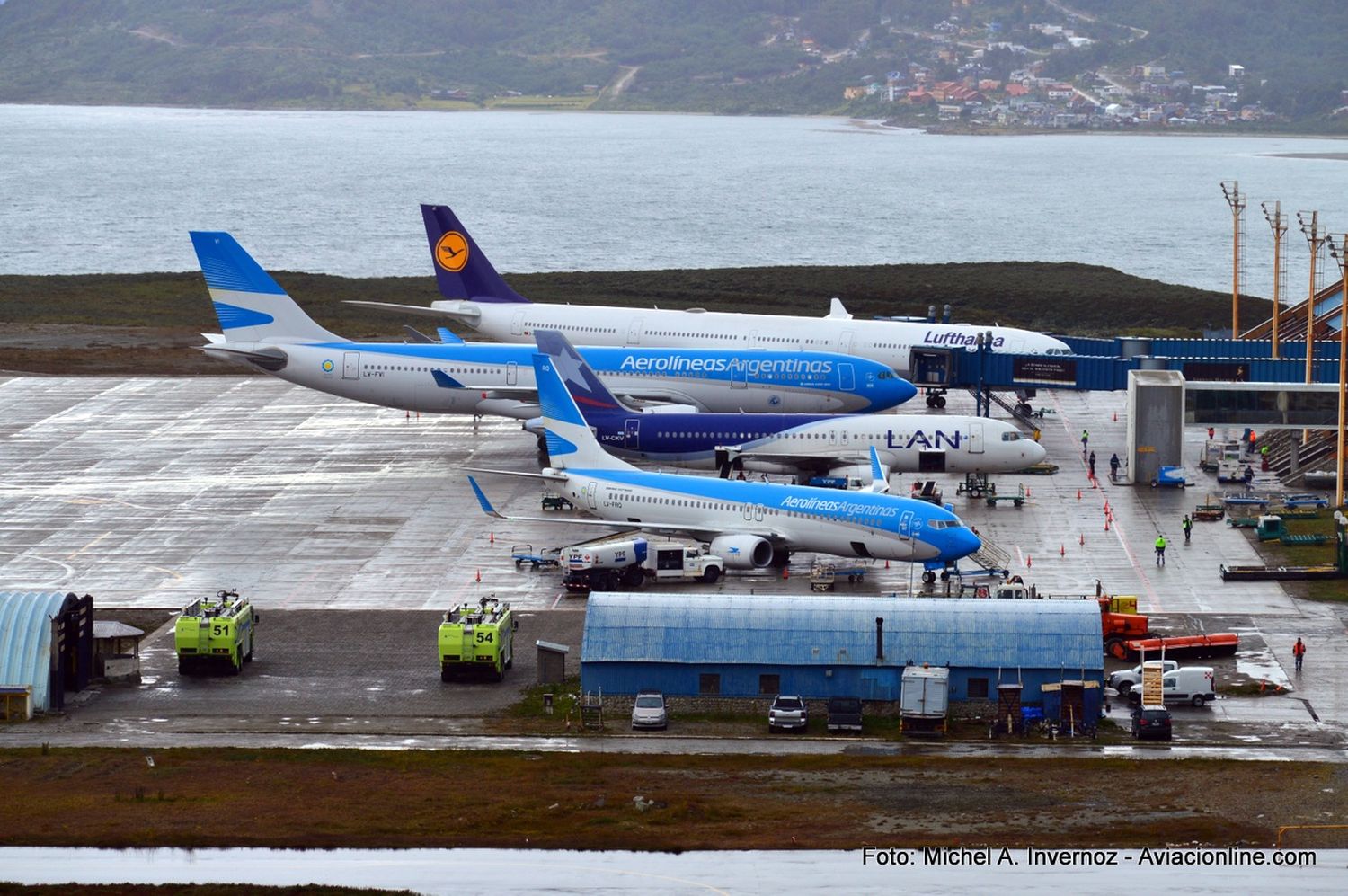 A340-600 de Lufthansa en Ushuaia: más fotos de su llegada