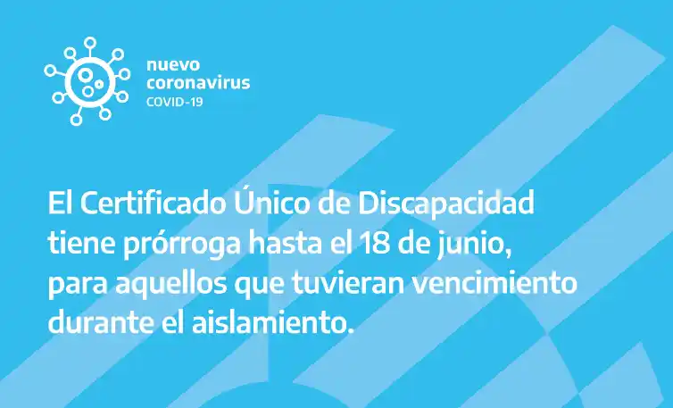 Prórroga del Certificado único de discapacidad que vence en la cuarentena