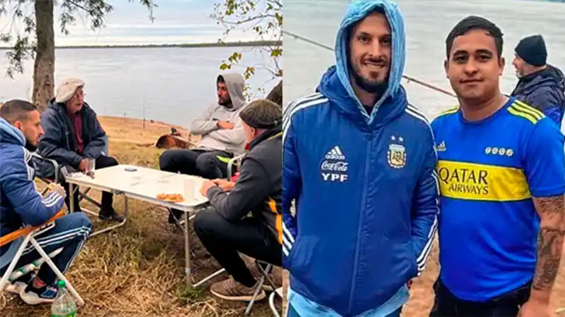El “Pipa” Benedetto disfruta de la pesca en localidad entrerriana