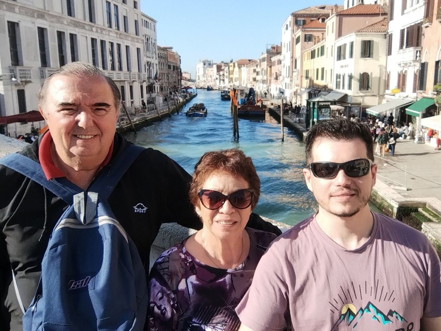 Nicolás, Mabel y Néstor en Venecia.