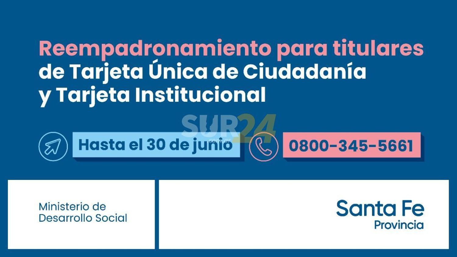 Hasta el 30 de junio se realiza el reempadronamiento de la Tarjeta Única de Ciudadanía