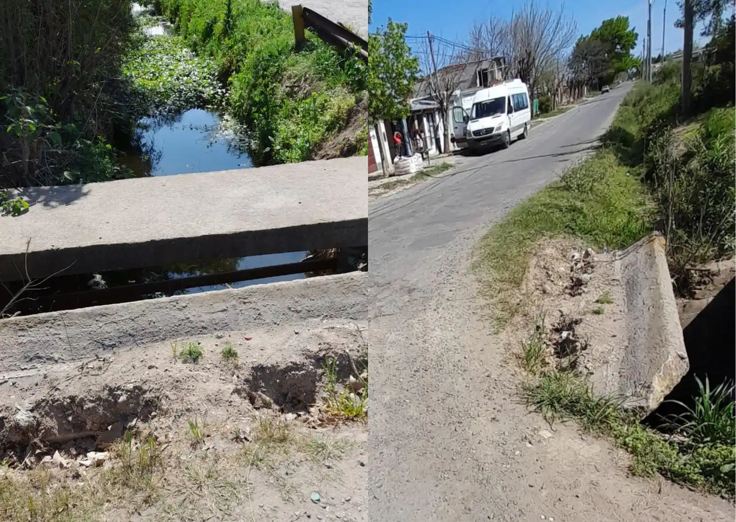 “Así está el puente de Naón y Frers”
