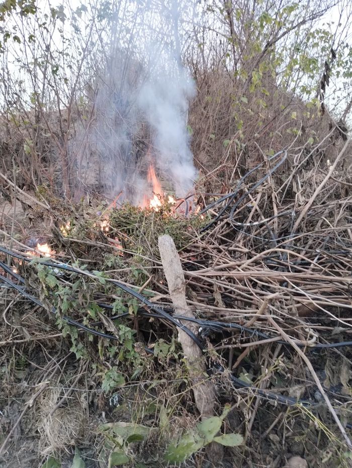 Fuego barrancas Néstor Kirchner