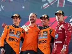 Norris , Piastri y Leclerc en el podia en Spielberg.